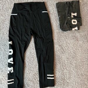 Black Leggings with White Accents